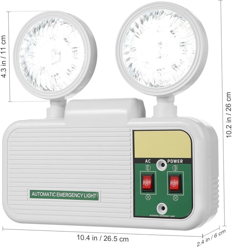White Emergency Light with Battery Backup for Power Outages Wall Mountable Exit Lighting - Image 3