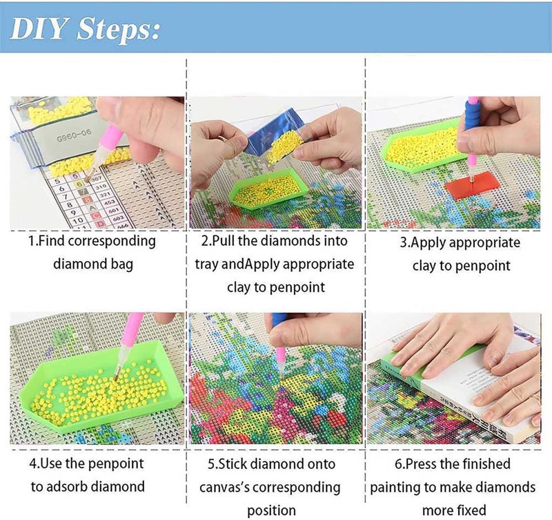 TREXEE 5D Diamond Painting Kits for Adults Beginners, Moonlight Waterfall Diamond Art Kits, DIY Full Round Drill Night Moon Landscape Paint with Diamonds Gem Art, Home Wall Decor 12 x 16 Inch - Image 4