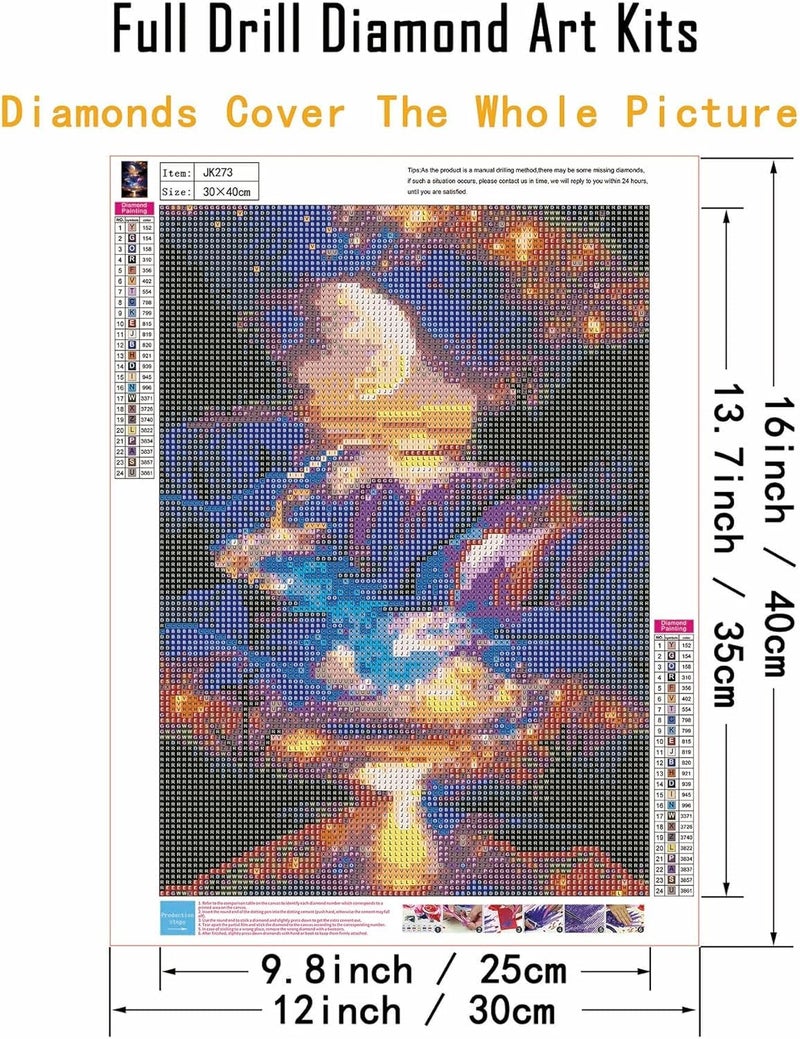 TREXEE 5D Diamond Painting Kits for Adults Beginners, Moonlight Waterfall Diamond Art Kits, DIY Full Round Drill Night Moon Landscape Paint with Diamonds Gem Art, Home Wall Decor 12 x 16 Inch - Image 3