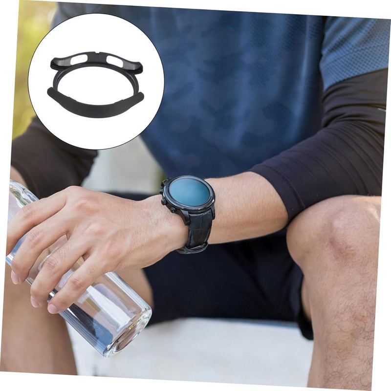 Shockproof Watch Protective Case for Watch Lightweight Easy to Install Edge Cover with Precise Cutouts Durable Protection for Curved Edges Black Color - Image 3
