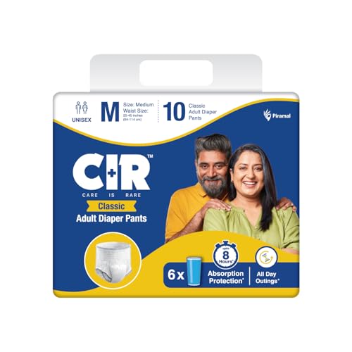 CIR Classic Adult Diaper Pants Style | Adult Diapers M Size (Medium) | Waist Size (64-114 cm | 25"- 45") | 8 hour Absorption Protection | Unisex with Odour Control & Cotton Soft Feel | 10 Units - Image 1