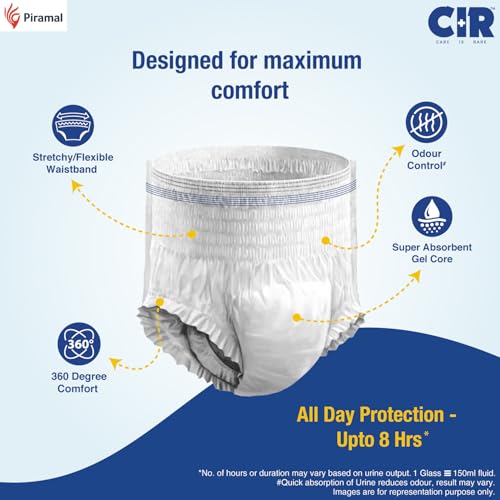 CIR Classic Adult Diaper Pants Style | Adult Diapers M Size (Medium) | Waist Size (64-114 cm | 25"- 45") | 8 hour Absorption Protection | Unisex with Odour Control & Cotton Soft Feel | 10 Units - Image 4