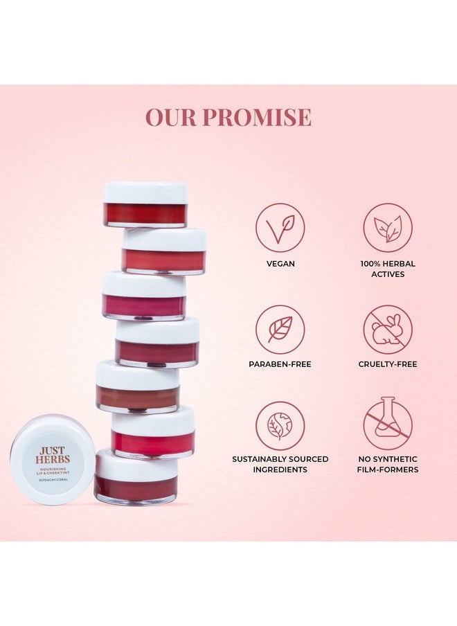 Just Herbs Lip And Cheek Tint -07 Rose Coral Matte Finish  - Image 4