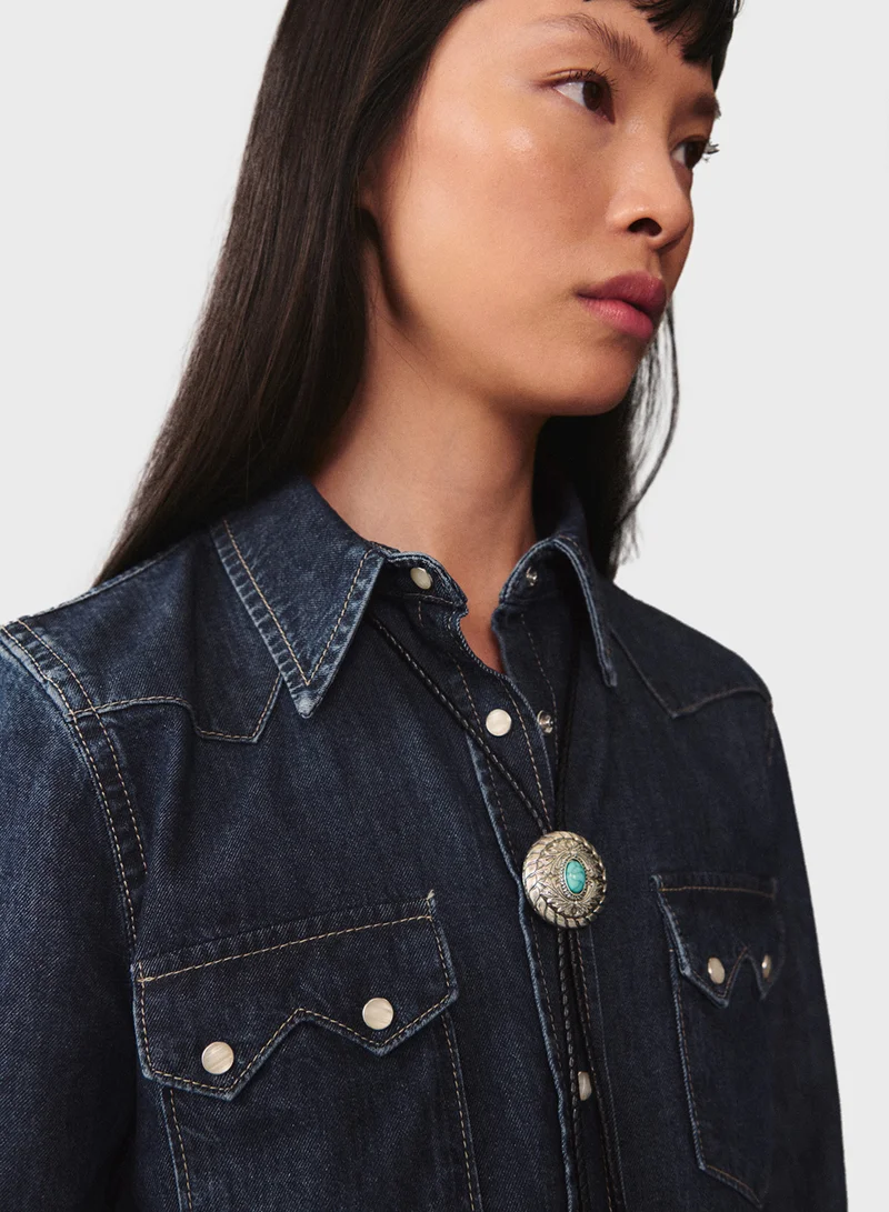 MANGO Chest Pocket Denim Shirt