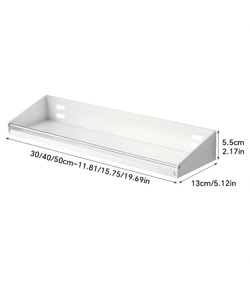 Black Wall Mounted Spice Rack 11 81 Inches Punch Free Storage Organizer - Image 4