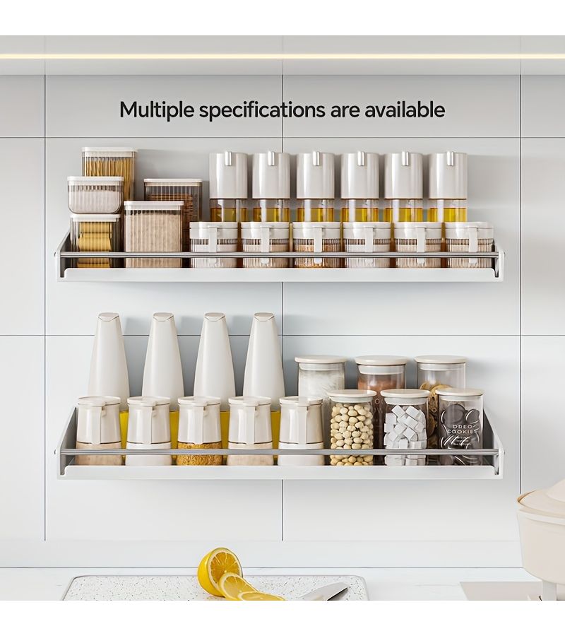 Black Wall Mounted Spice Rack 11 81 Inches Punch Free Storage Organizer - Image 2