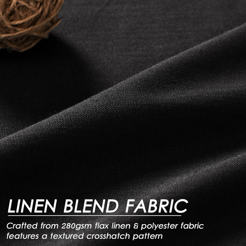 Nanspring Black Linen Blackout Curtains 84 Inches for Bedroom Pinch Pleated Modern Farmhouse Living Room Draperies 84 Length Thermal Insulated Full Shading Black Curtains With White Backing for Sliding Door - Image 4