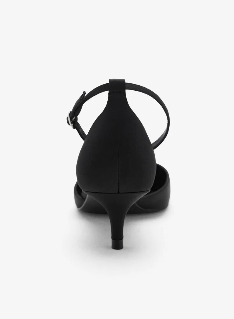 مانجو حذاء بكعب رفيع مع حزام للكاحل