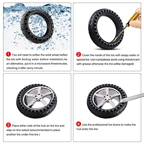 FOXNSK 8.5 Inch Solid Tire Tyre for Xiaomi mijia M365, Front/Rear Rubber Tire Wheel Replacement for Electric Scooter 8 1/2x2 Anti-slip （2 pack） - Image 3