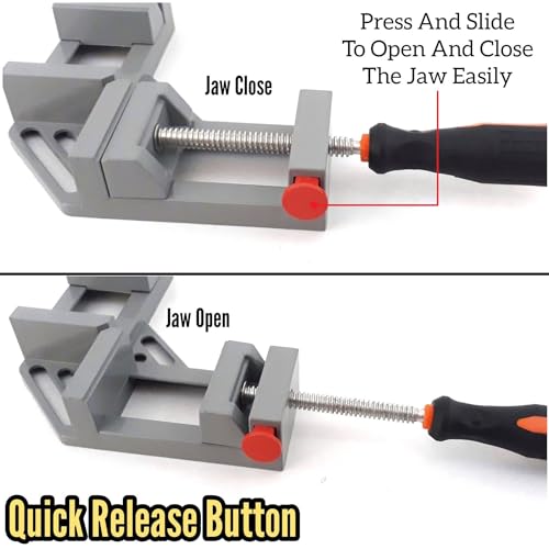 Inditrust 1pc Double Handle Quick Release Corner Clamp, 90 Degree Right Angle Corner Clamp with Adjust - Image 5