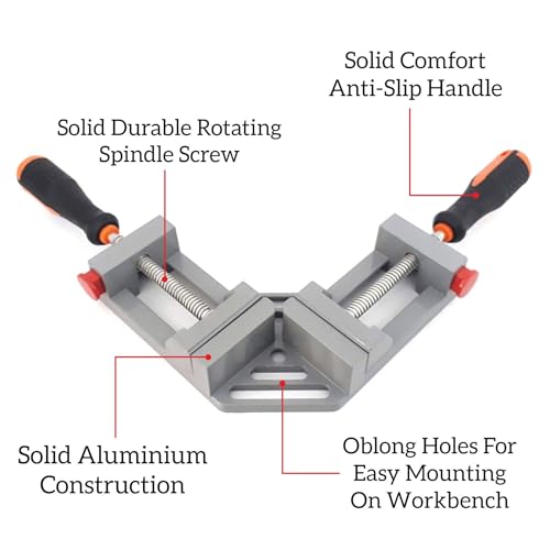 Inditrust 1pc Double Handle Quick Release Corner Clamp, 90 Degree Right Angle Corner Clamp with Adjust - Image 2