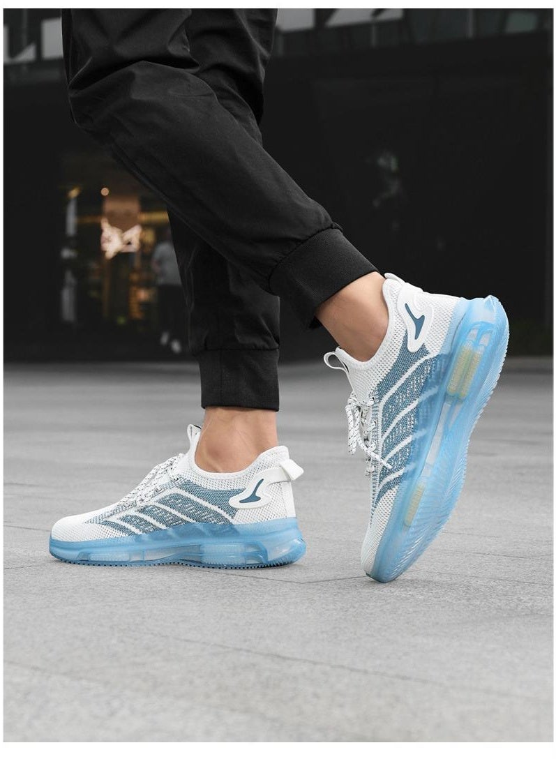 NIBEMINENT أحذية جري للرجال خفيفة الوزن وقابلة للتنفس مضادة للانزلاق أحذية تنس خارجية ناعمة مزودة بأربطة رياضية - Image 4