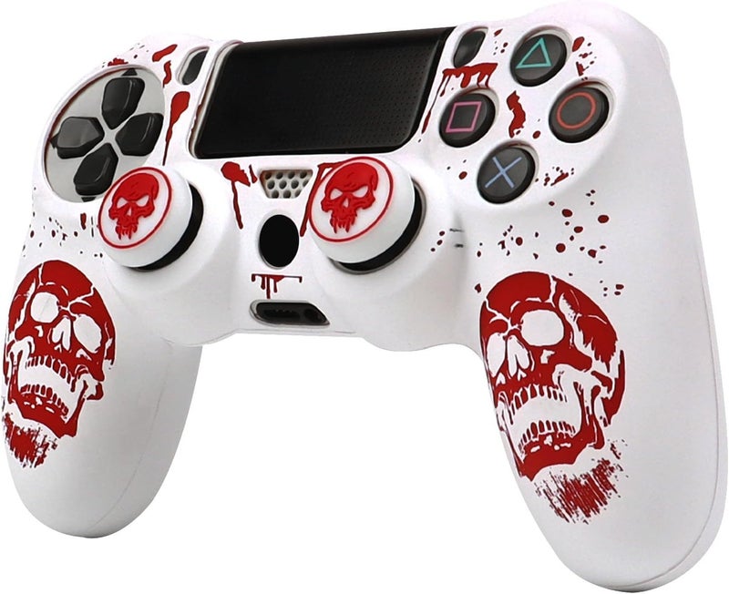 RALAN Skull HeadDesign Controller Skin Cover with 2 Thumb Grips Compatible with PS4/Playstation 4 Slim/Pro Controller - Image 1