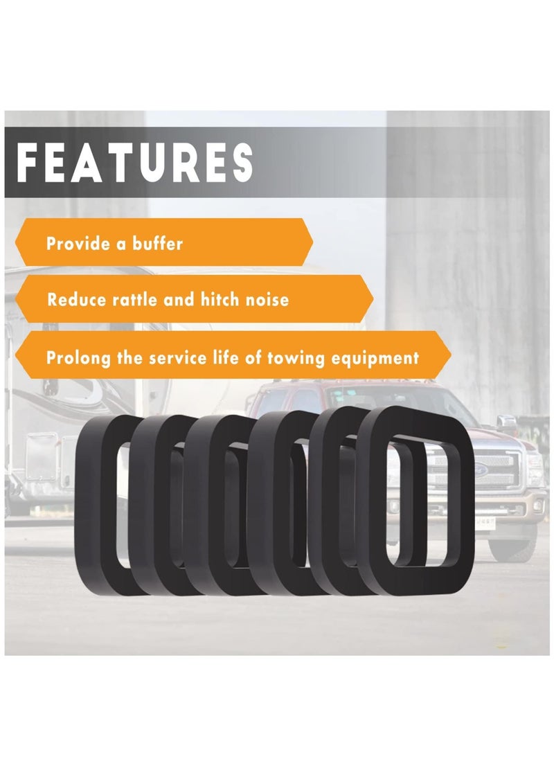 Excefore - 6 Pack 2 Inch Hitch Receiver Silencer Pad,  for Adjustable Ball Mounts, Reduce Rattle, Multiple Size Combination, Compatible with Most 2 Inch Trailer Hitch Receiver - Image 1