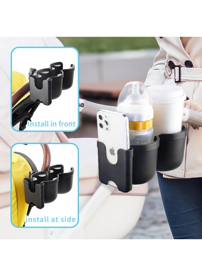 WedFeir Baby Stroller Cup Holder with Phone Holder, 3-in-1 Bottle Holder, 360 Removable Degrees Rotation Drink Holder for Wheelchair, Stroller, Bike, Walker, Scooter, Bicycle, Uppababy, Nuna, Bugaboo, Doona. - Image 3
