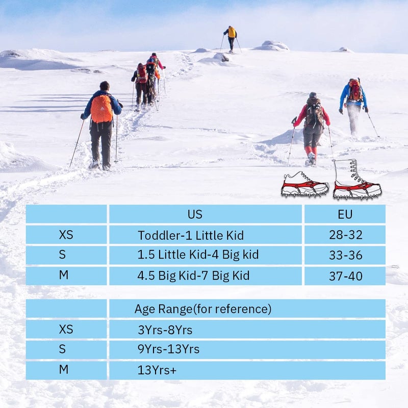 Giggleway Ice Cleats for Kids, Crampons for Kids Hiking Boots & Shoes, Stainless Steel Anti Slip Traction Cleats, Ice Snow Grips for Ice Fishing, Walking, Hiking &Climbing, Toys for Boys & Girls - Image 5