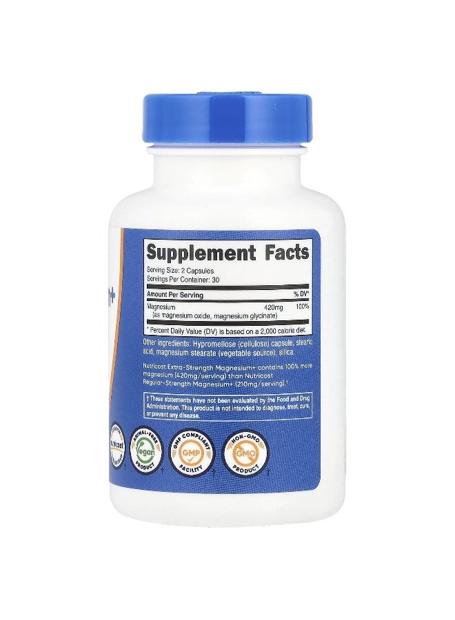 Nutricost نوتريكوست، مغنيسيوم+، قوة إضافية، 420 ملغ، 60 كبسولة، (210 ملغ لكل كبسولة) - Image 2
