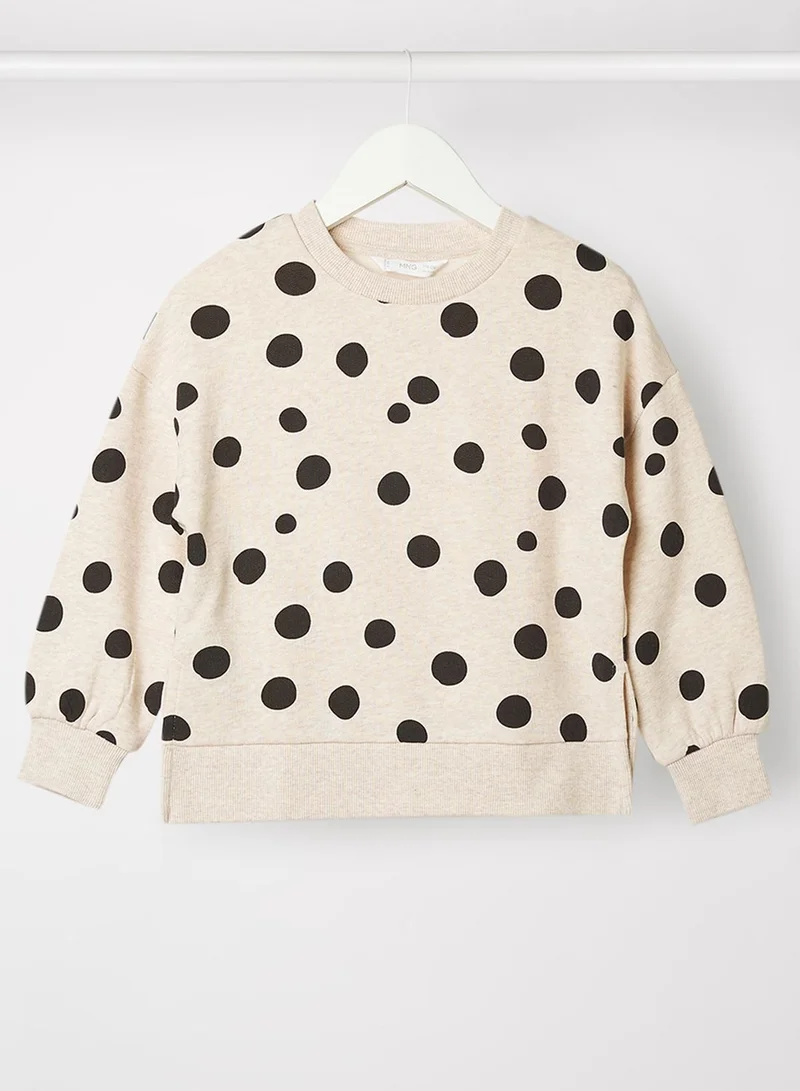MANGO Infant Polka Dot Print Sweatshirt