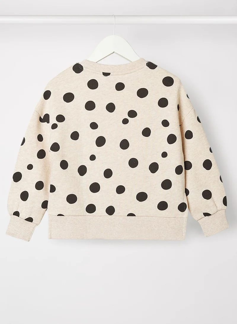 MANGO Infant Polka Dot Print Sweatshirt