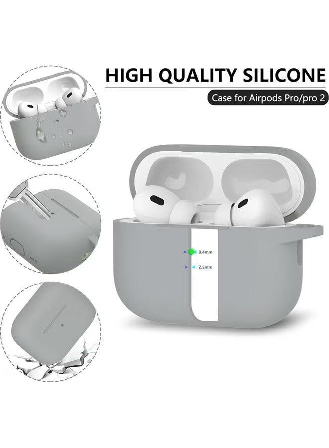 Soft Silicone Protective Case Cover for AirPods Pro 2 with Cleaner Kit and Keychain - Image 3