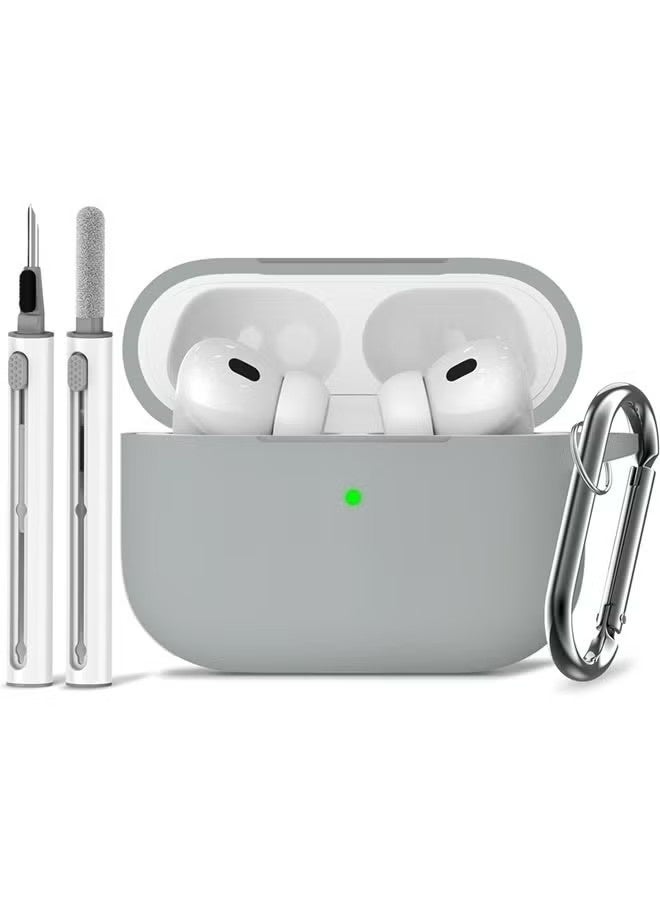 Soft Silicone Protective Case Cover for AirPods Pro 2 with Cleaner Kit and Keychain - Image 1