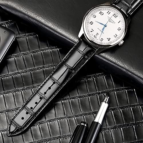 MORANO Moran Genuine Leather Replacement Watch Band Deployment Buckle 18mm 19mm 20mm 21mm 22mm 23mm 24mm Calfskin Watch Strap for Men's and Women's - Image 4