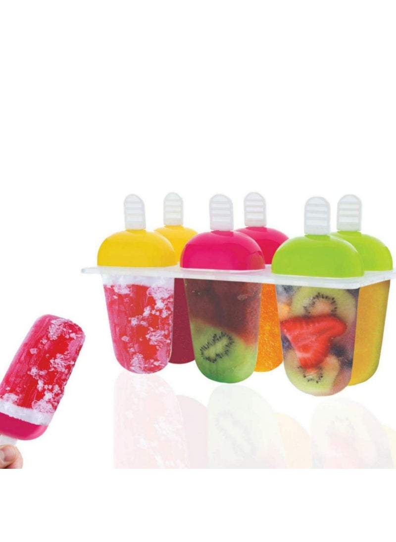 Yugefom - Yugefom Maker Mould Candy MouldPlastic Frozen ice Cream Mould Try of 6 Candy with Reusable StickMulticolor - Image 1