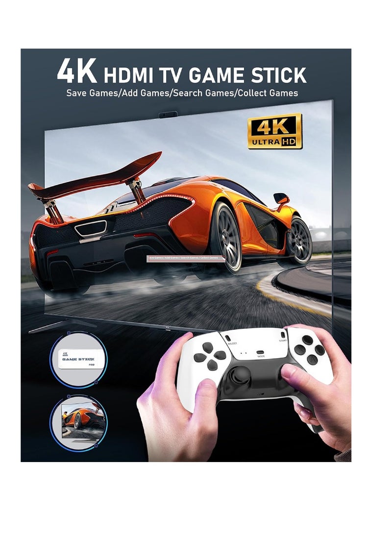 Wireless Retro Handheld Game Console, Retro Game Console, Built-in 20,000+ Plug-And-Play Retro Video Games 9 Classic Simulators, 4K HD HDMI Output Dual 2.4G Wireless Controller With 64GB Memory Card