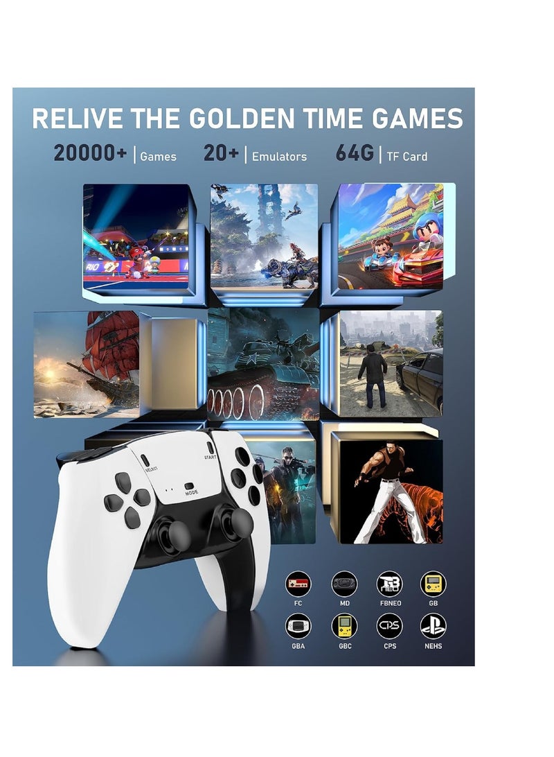 Wireless Retro Handheld Game Console, Retro Game Console, Built-in 20,000+ Plug-And-Play Retro Video Games 9 Classic Simulators, 4K HD HDMI Output Dual 2.4G Wireless Controller With 64GB Memory Card