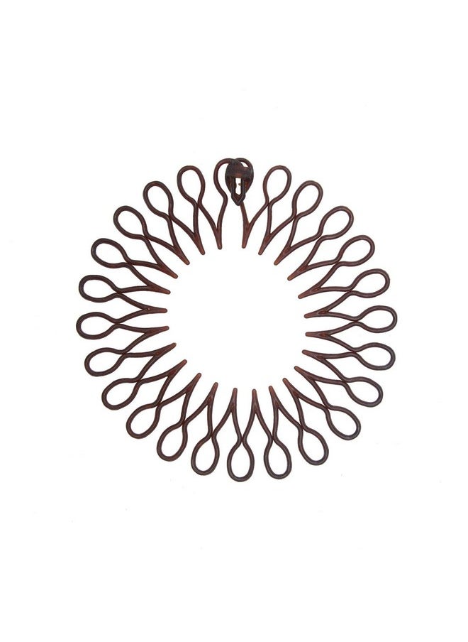 Suoirblss 10Pcs Women'S Lady Stretch Flexible Plastic Hair Combs Hair Clips Tooth Headband Hoop Fashion Stretchy Circle Flexible Comb Teeth Headband (Brown)  - Image 1