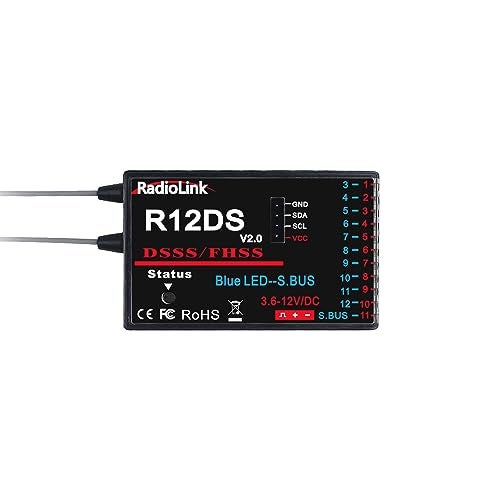 Radiolink R12DS 24GHz RC Receiver 12 Channels SBUSPWM Long Range Control for Airplane Aircraft Drone Jet RC Transmitter AT10IIAT10AT9S ProAT9SAT9 - Image 1