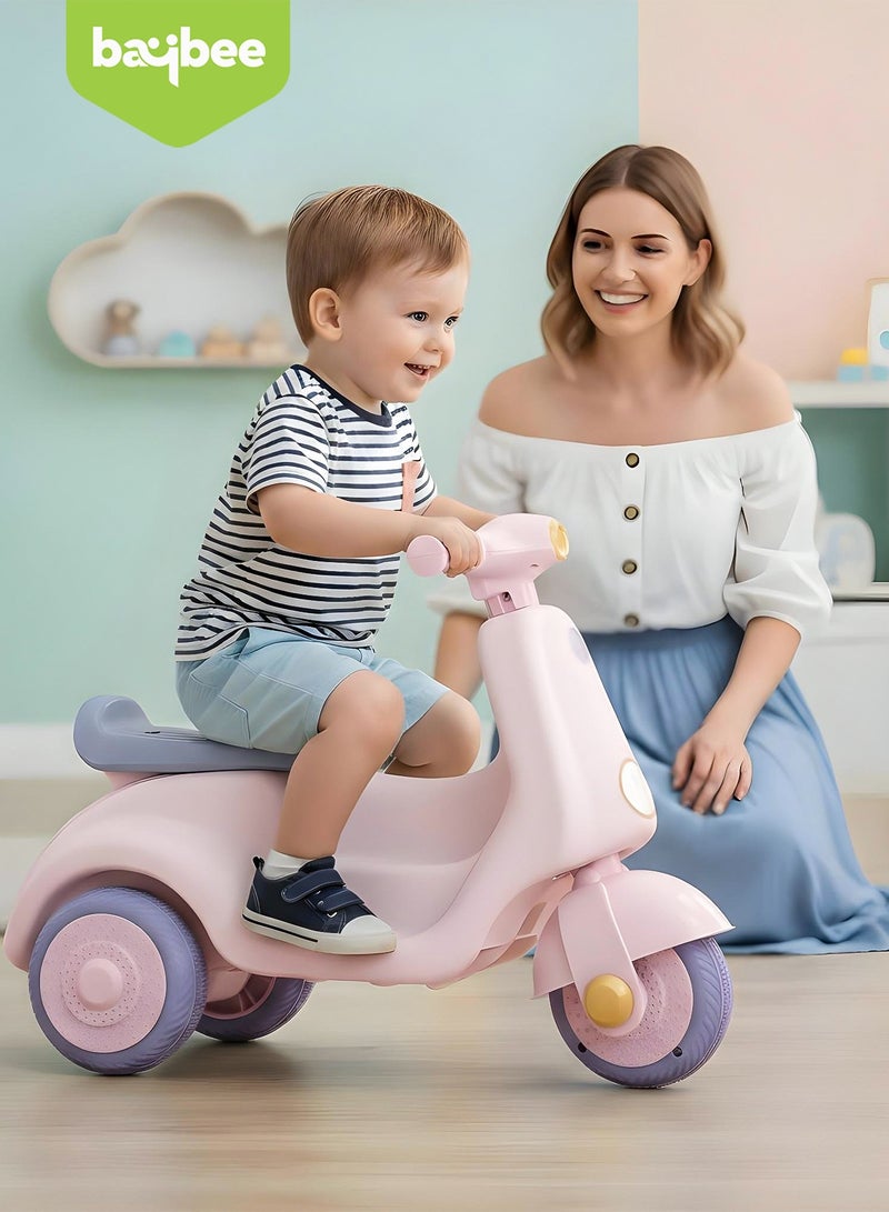 بيبي سيارة دفع للأطفال، سيارة دفع للأطفال الصغار مع أضواء RGB وموسيقى ومقعد واسع | سيارة دفع للأطفال | سيارة دفع للأطفال الصغار من سنة إلى 3 سنوات للأولاد والبنات باللون الوردي - Image 3