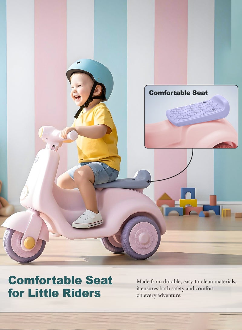 بيبي سيارة دفع للأطفال، سيارة دفع للأطفال الصغار مع أضواء RGB وموسيقى ومقعد واسع | سيارة دفع للأطفال | سيارة دفع للأطفال الصغار من سنة إلى 3 سنوات للأولاد والبنات باللون الوردي - Image 5