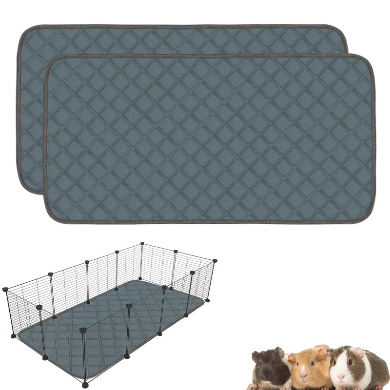 Mooydee 2 Pack Washable Guinea Pig Cage Liners for CC 2x4 Habitat Guinea Pig Bedding Super Absorbent  Waterproof  Non Slip Reusable Guinea Pig Pee Pads for Small Animals Cages  571 x 276