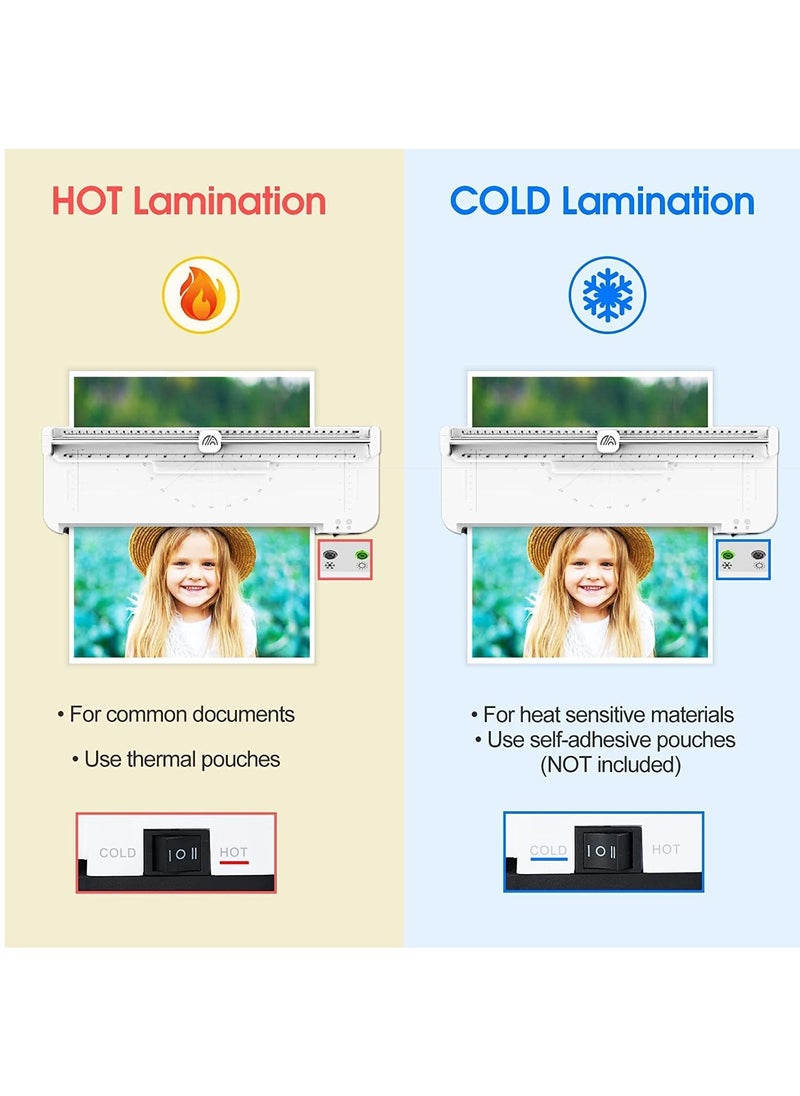 Generic Laminator,A3/A4/A5/A6 Thermal Laminator Machine, 9 in 1 Cold Laminator Machine with Paper Cutter and Corner Rounder,40 Laminating Pouches for Home Office School  - Image 3