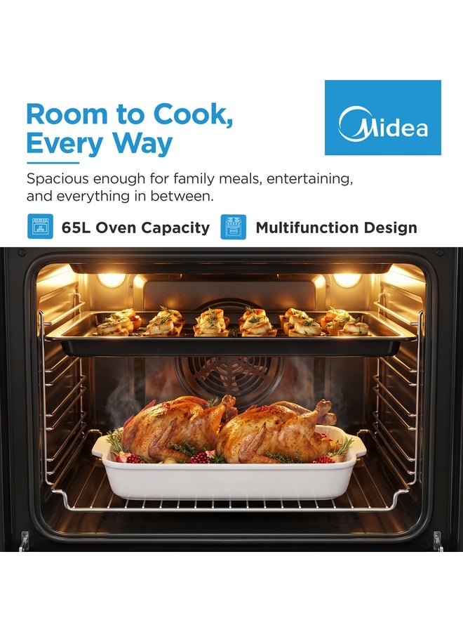 Midea 4 Cooking zone Ceramic Cooker 60 X 60 cm, Full Safety, Silver, 1 Year Warranty VC6814 Silver/Black - Image 4