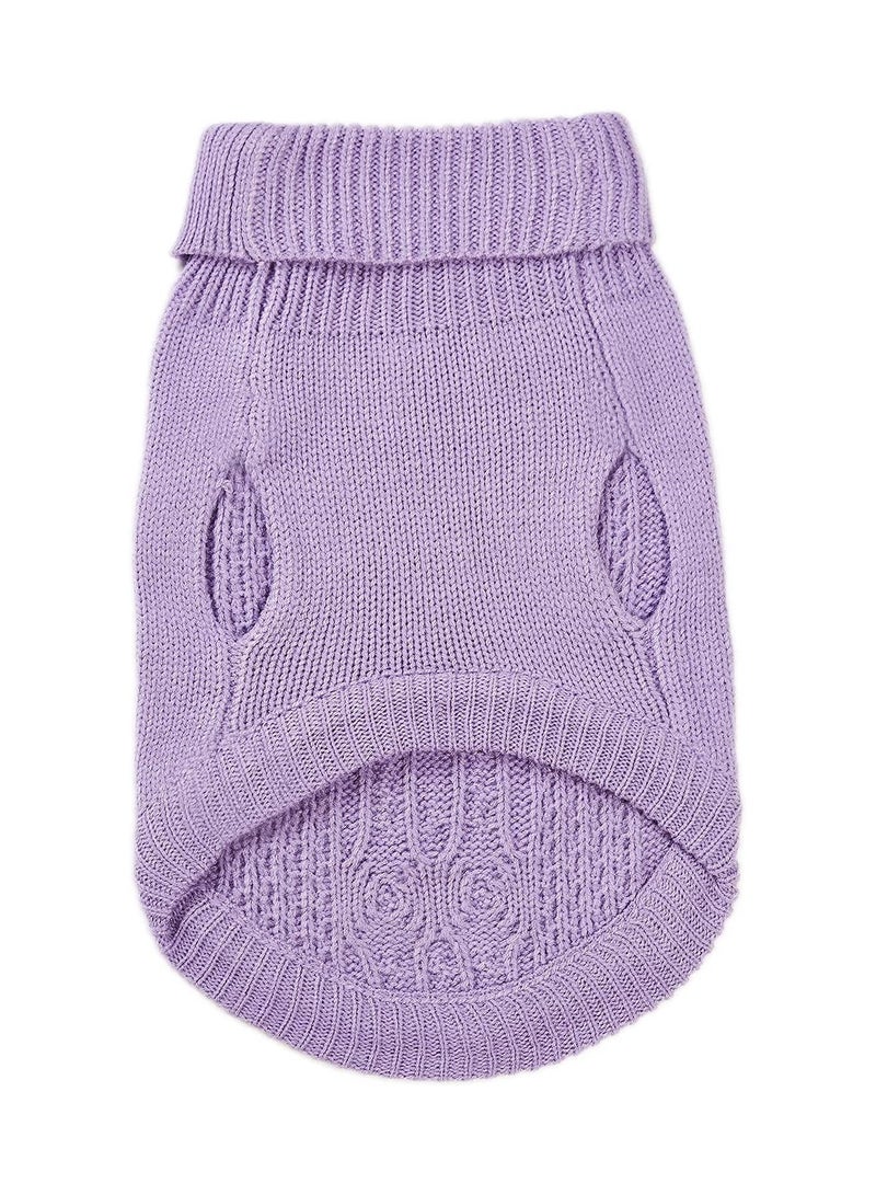 SYOSI Cats Knitted Sweaters Turtleneck Knitted Sleeveless Cat Clothes Warm Winter Kitten Clothes Outfits for Cats or Small Dogs in Cold Season Purple S  - Image 4
