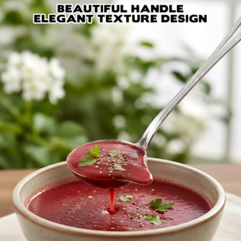2Pcs Gravy Spoon Ladle Small Ladle with Pouring Spout, 7.9 Inch Stainless Steel Saucier Sauce Soup Spoon for Spooning Gravies Sauces Dressings - Image 4
