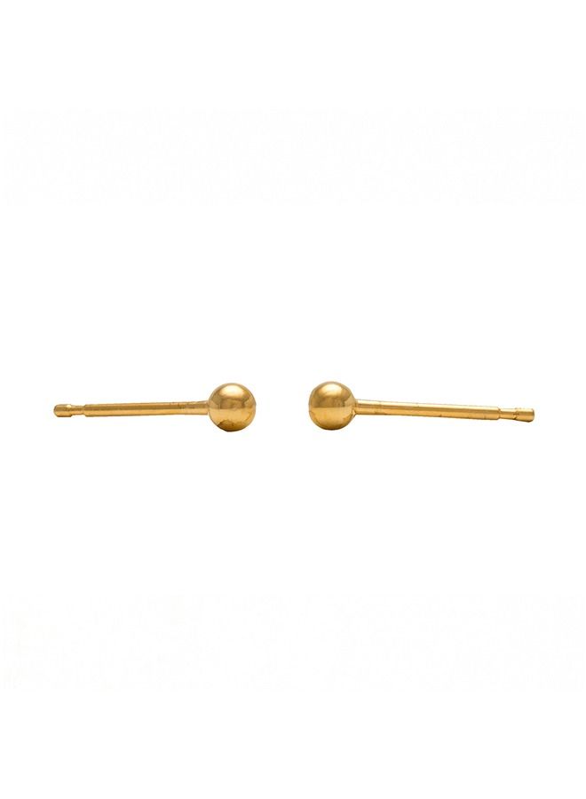 Studex 3MM Ball 24K Pure Gold Plated Ear Studs - Image 4