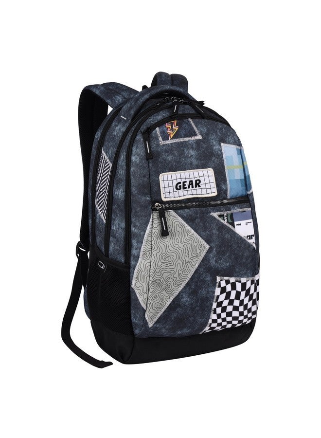 Gear Crafty 19"/34L Large Water Resistant School Bag/College Bag/Casual 5 Compartment Backpack/Daypack/Travel 5 Compartment Backpack/Kids Bag for Boys/Girls (Grey-Black) - Image 1