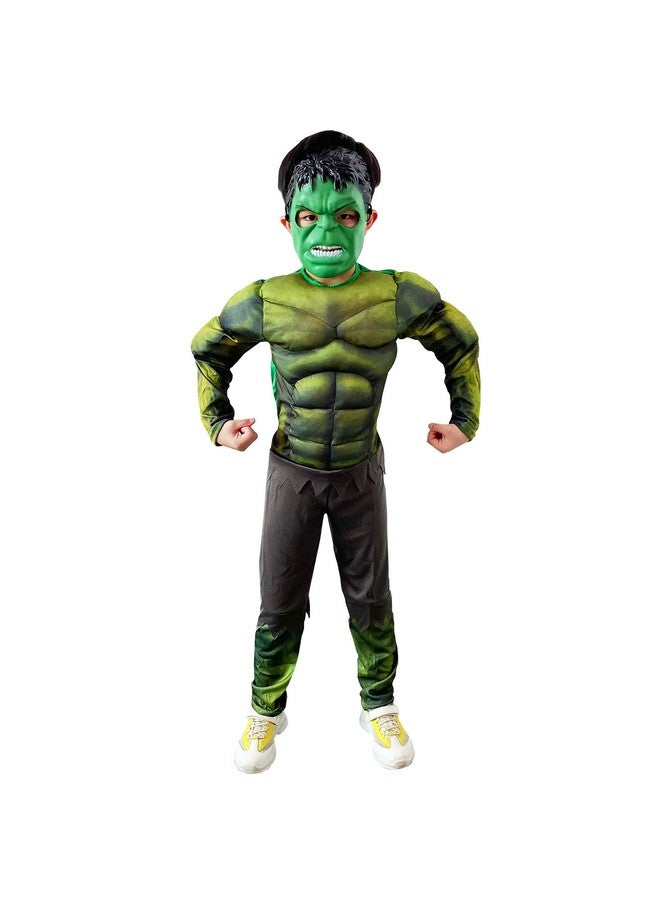 VRITRAZ Costume Superheroes Hulk Muscular Arms Soft Fabric For Kids, Size - Large,Multicolor - Image 1