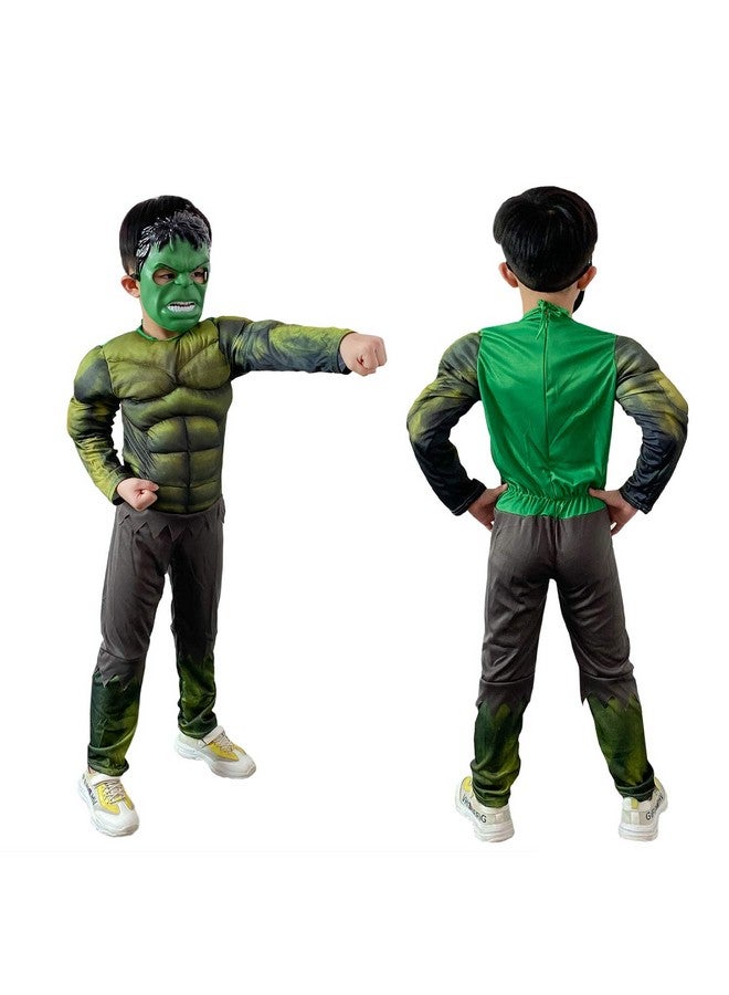 VRITRAZ Costume Superheroes Hulk Muscular Arms Soft Fabric For Kids, Size - Large,Multicolor - Image 2