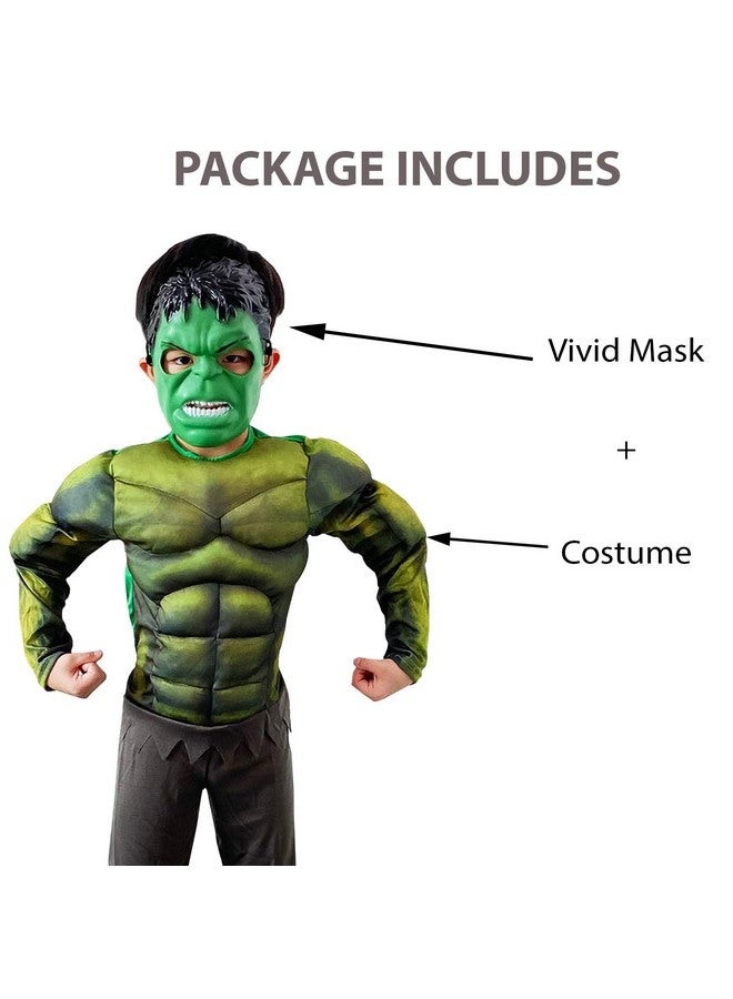 VRITRAZ Costume Superheroes Hulk Muscular Arms Soft Fabric For Kids, Size - Large,Multicolor - Image 4