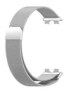 Generic Replacement Band for Huawei Band 8/Honor Band 8 Band Magnetic Stainless Steel Strap Loop Watch Band Sports Straps (Silver)  - Image 3