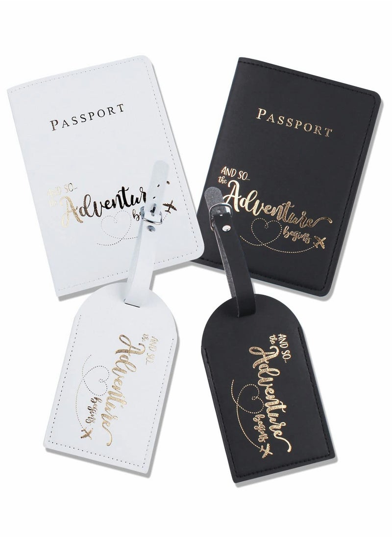 SYOSI Passport Covers and Luggage Tags Sets, Suitcase Tag Case for Storing Passport Business Cards, Credit Cards, Boarding Passes  - Image 1