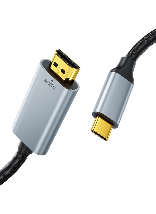 كابل USB C إلى HDMI بطول 2 متر – دقة 4K – مناسب للألعاب والعروض والعمل الاحترافي - Image 1
