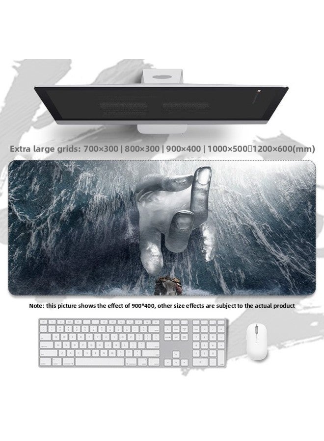 Black Myth Wukong Mouse Pad Soul Game Animation Surrounding Thickable Wrist Guard Keyboard Mouse Table Pad-Color:800x300mm-4mm-Pattern:Wukong-24 Thickened Seam