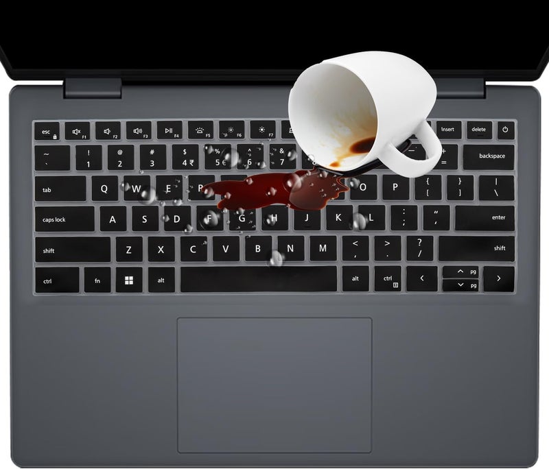 Raya غطاء لوحة مفاتيح سيليكون لجهاز ديل إنسبيرون 14 بلس [ 5440/5441 / 7440/7441 ] وديل فاسترو 14 [ 3440 ] وإنسبيرون 16 بلس [7640] لابتوبات 14 بوصة [لن يناسب لابتوبات ديل برو 14] (أسود) - Image 4