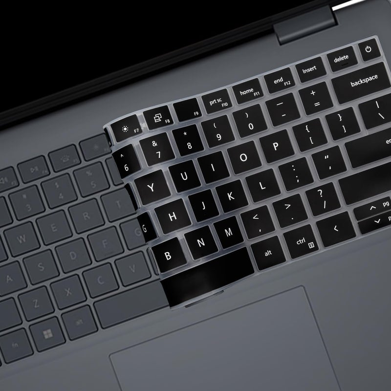 Raya غطاء لوحة مفاتيح سيليكون لجهاز ديل إنسبيرون 14 بلس [ 5440/5441 / 7440/7441 ] وديل فاسترو 14 [ 3440 ] وإنسبيرون 16 بلس [7640] لابتوبات 14 بوصة [لن يناسب لابتوبات ديل برو 14] (أسود) - Image 3