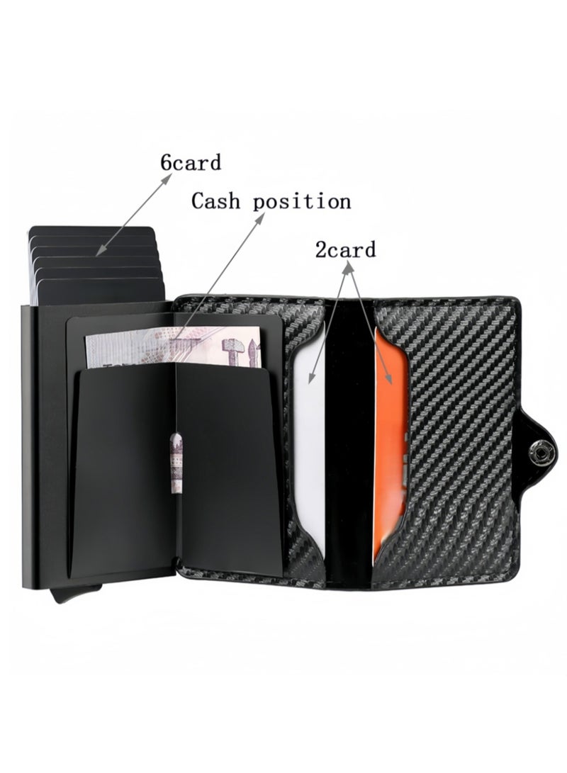 Hiras Men's Premium RFID Blocking Leather Card Holder - Anti-Theft Credit Card Wallet with Magnetic Closure & Coin Pocket - Ideal Gift for Men - Image 3